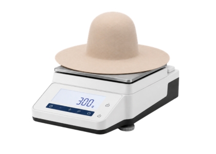 Cuerpo de sombrero sobre báscula electrónica, de 220 a 300 gramos