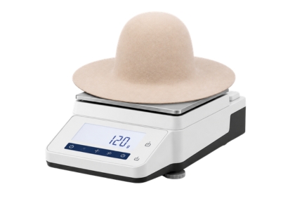 Cuerpo de sombrero sobre báscula electrónica, de 110 a 170 gramos